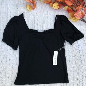 Nine Britton Black Ruffle Top